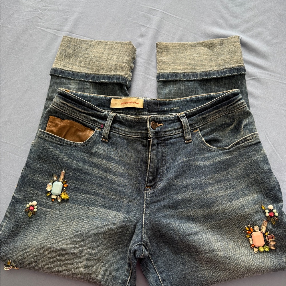 Pilcro Embellished Cropped Jeans